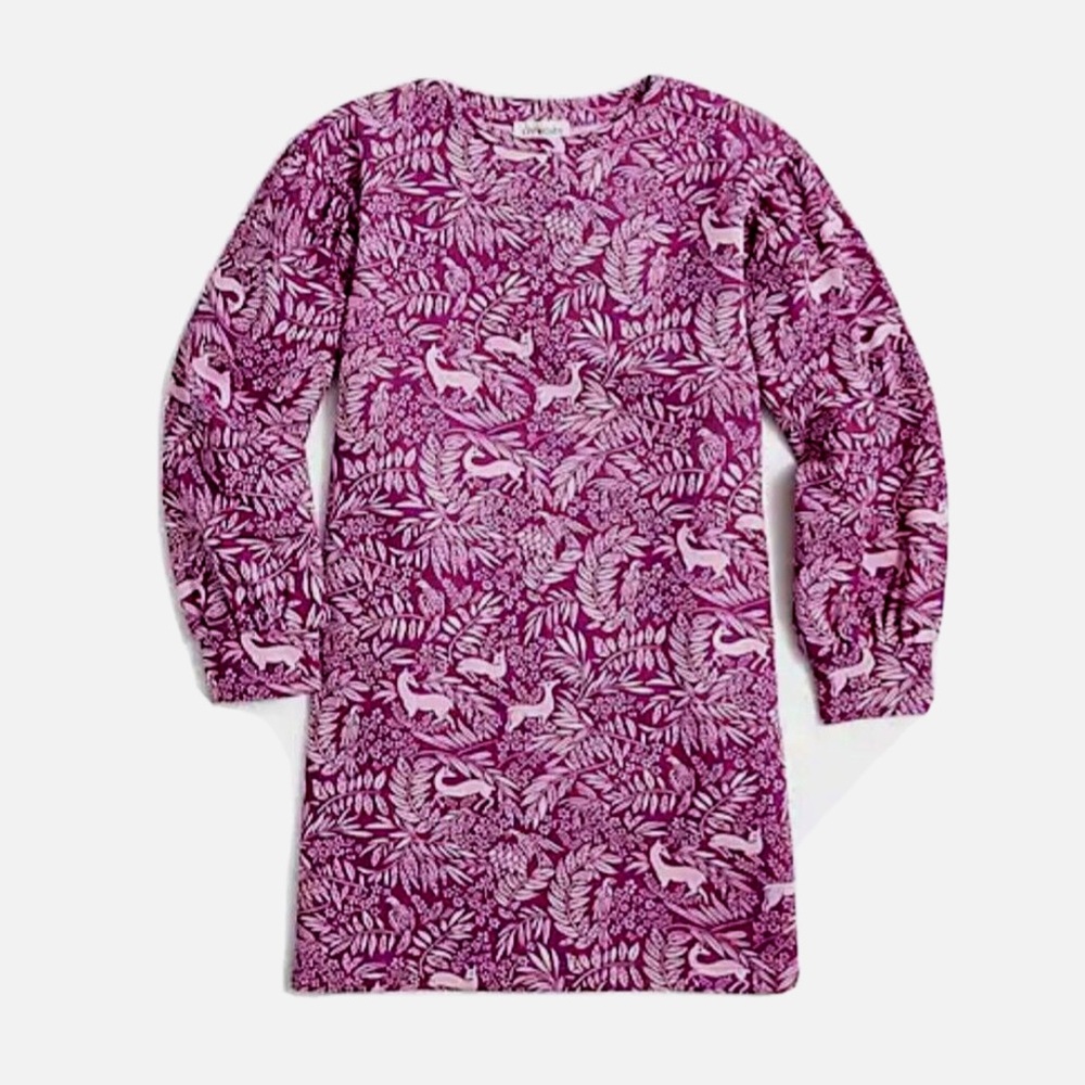 J crew crewcuts‎ girls deer safari printed picado puff sleeve dress
